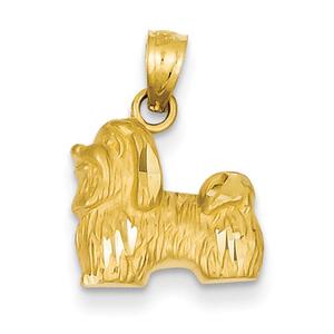 Gold Classics(tm) 14kt. Diamond-Cut Shih Tzu Pendant