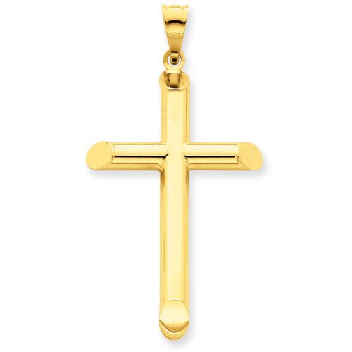 Unisex Gold Classics(tm) 3D Polished Gold 14kt. Hollow Cross Pendant