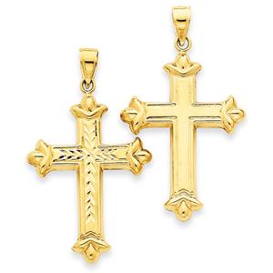 Unisex Gold Classics(tm) 14kt. Yellow Gold Reversible Cross Pendant