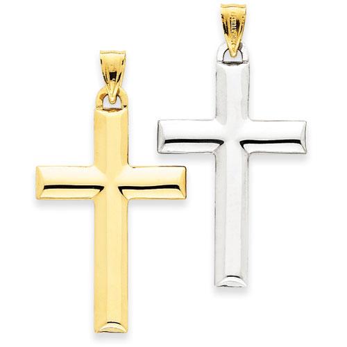 Unisex Gold Classics(tm) 14kt. Two Tone Reversible Cross Pendant