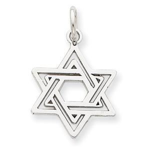 Gold Classics(tm) 14kt. White Gold Jewish Star Charm