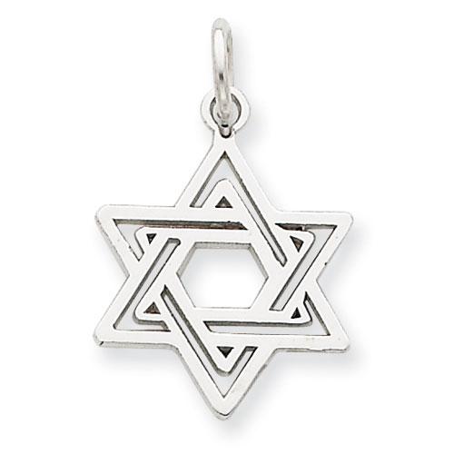 Gold Classics(tm) 14kt. White Gold Jewish Star Charm