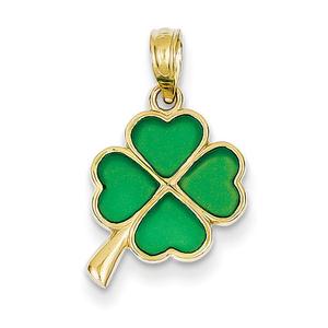 Gemstone Classics(tm) 14kt. Translucent 4 Leaf Clover Pendant