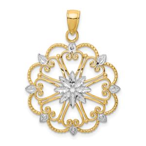 Gold Classics(tm) 14kt. Gold & Rhodium Starburst Pendant