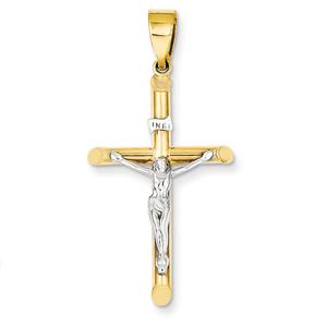 Unisex Gold Classics(tm) 14kt. Two-Tone Hollow Crucifix Pendant