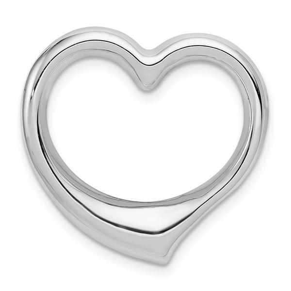 Gold Classics(tm) 14kt. White Gold Hollow Heart Slide Pendant