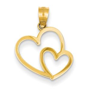 Gold Classics(tm) 14kt. Double Heart Pendant