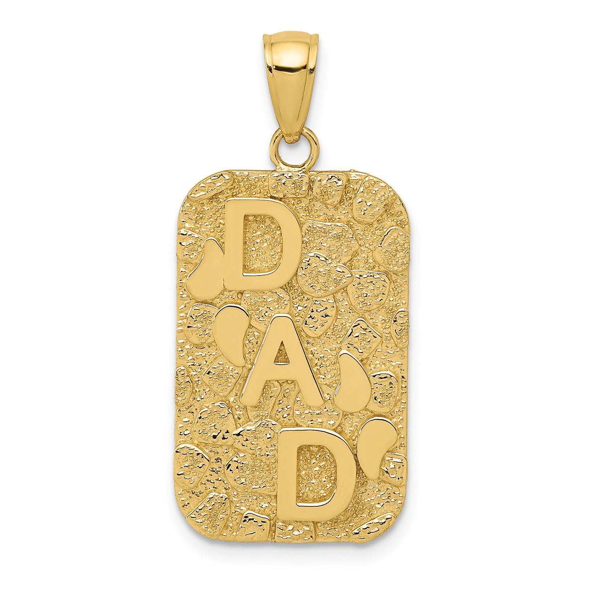 Mens Gold Classics(tm) 14kt. DAD Gold Nugget Dog Tag Pendant