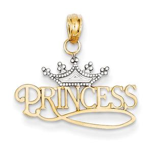 Gold Classics(tm) 14kt. Princess with Crown Pendant