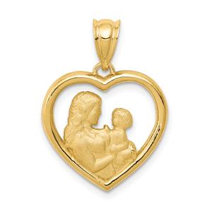 Gold Classics(tm) 14kt. Polished & Satin Mom/Baby Pendant