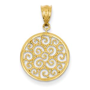 Gold Classics(tm) 14kt. Gold Filigree Round Pendant