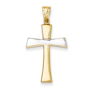Gold Classics(tm) Yellow Gold & Rhodium Polished Cross