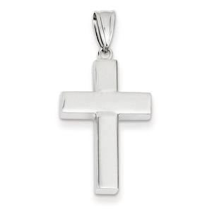Gold Classics(tm) White Gold Polished Hollow Cross