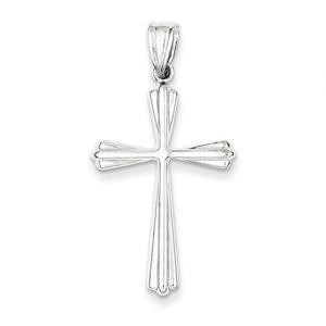 Unisex Gold Classics(tm) 14kt. Polished White Gold Cross Pendant