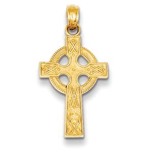 Unisex Gold Classics(tm) 14kt. Gold Celtic Cross Pendant