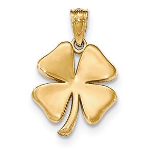 Gold Classics(tm) Polished 14kt. 4 Leaf Clover Pendant