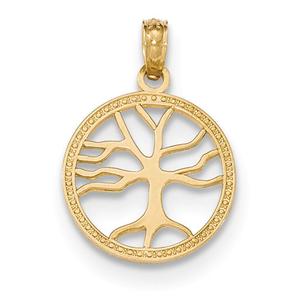Gold Classics(tm) 14kt. Small Tree of Life Round Pendant