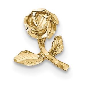 Gold Classics(tm) 14k. Satin & Diamond-Cut Rose Charm