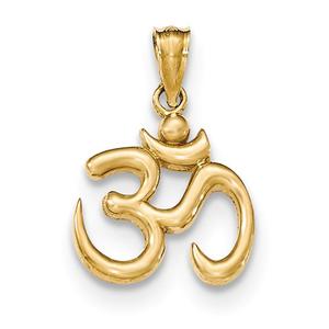 Unisex Gold Classics(tm) 14kt. Polished Om Symbol Pendant