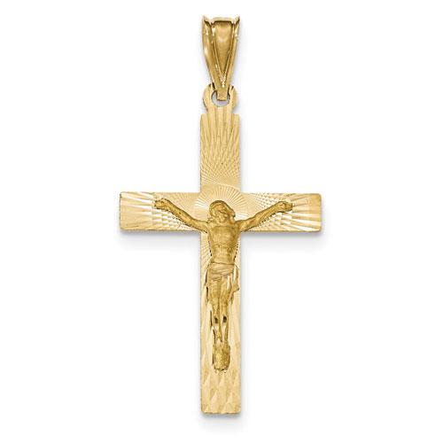 Unisex Gold Classics(tm) 14kt. Gold Polished Satin Crucifix