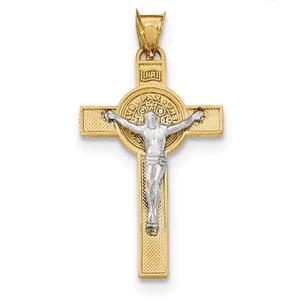 Unisex Gold Classics(tm) 14kt. St. Benedict Crucifix Pendant