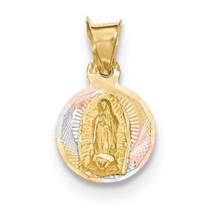 Gold Classics(tm) 14kt. Lady of Guadalupe Circle Charm