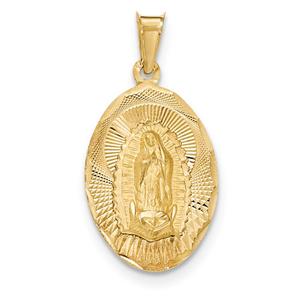 Gold Classics(tm) Gold Lady of Guadalupe Oval Pendant