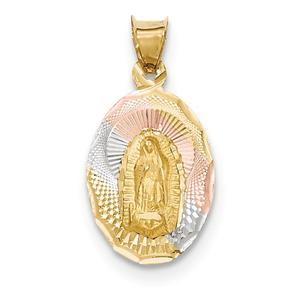Gold Classics(tm) 14kt. Lady of Guadalupe Oval Pendant
