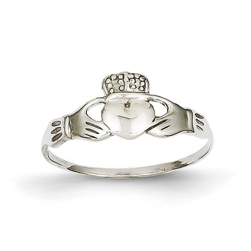 Gold Classics(tm) Thin 14kt. White Gold Claddagh Ring