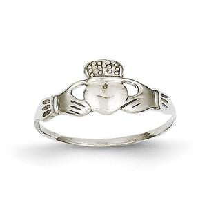 Gold Classics(tm) Thin 14kt. White Gold Claddagh Ring