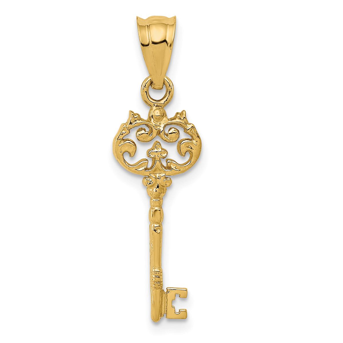 Gold Classics(tm) 14kt. Polished Filigree Key Charm