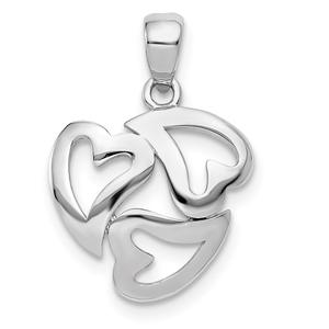 Gold Classics(tm) 14kt. Polished Cut-Out 3 Heart Pendant