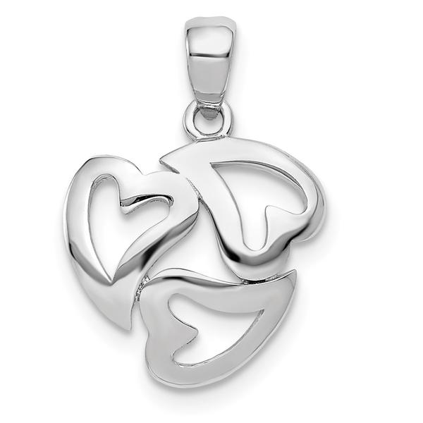 Gold Classics(tm) 14kt. Polished Cut-Out 3 Heart Pendant