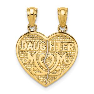 Gold Classics(tm) 14kt. Break Apart DAUGHTER MOM Heart Charm