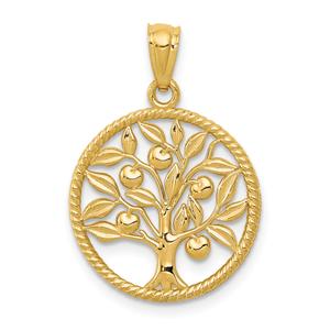 Gold Classics(tm) 14kt. Polished Tree Of Life Round Pendant
