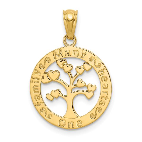 Gold Classics(tm) 14kt. One Family Many Hearts Tree Pendant