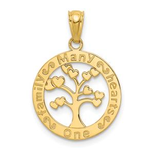 Gold Classics(tm) 14kt. One Family Many Hearts Tree Pendant