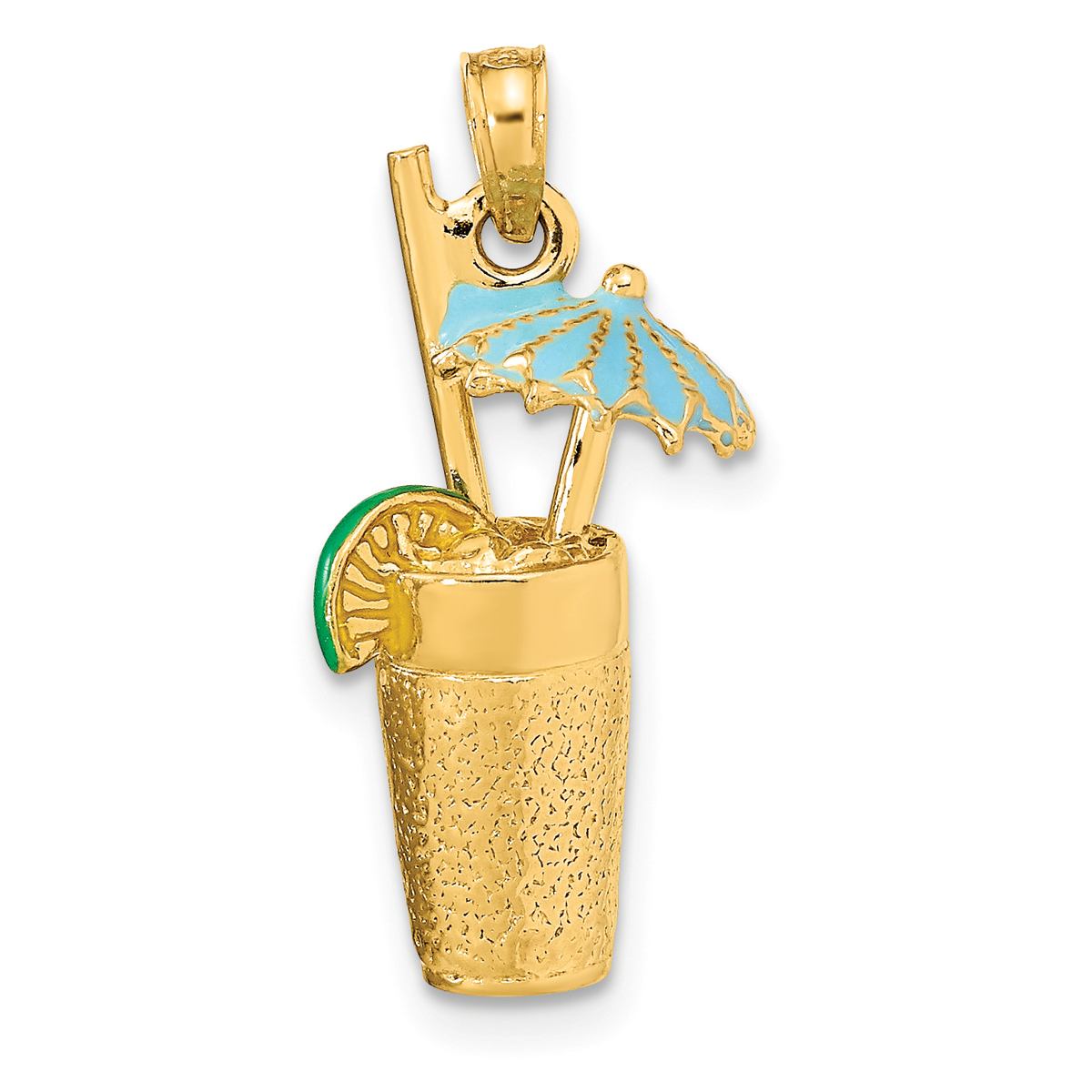 Unisex Gold Classics(tm) 14kt. Gold 3D Cocktail Drink Charm