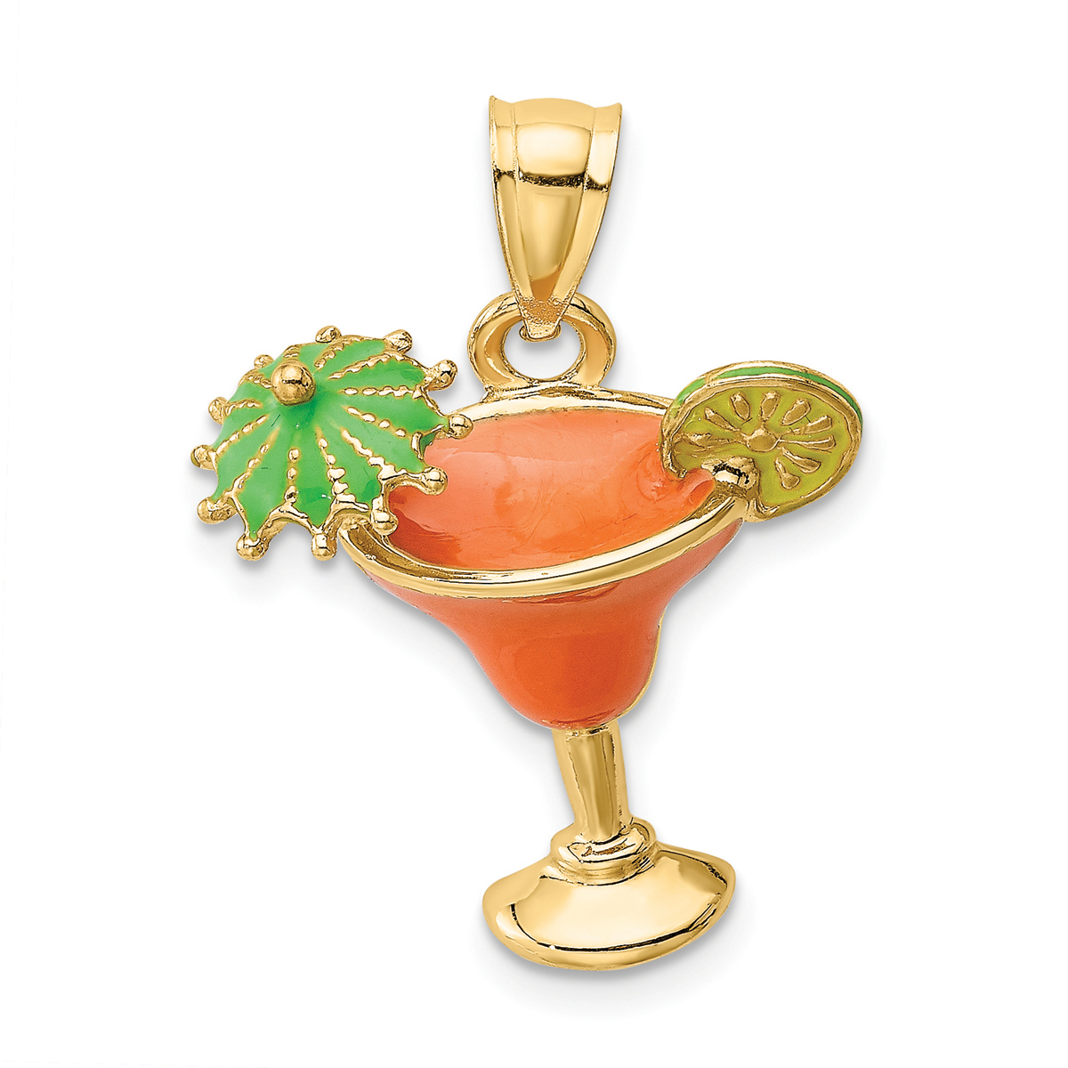 Unisex Gold Classics(tm) 14kt. Gold Orange Margarita Drink Charm