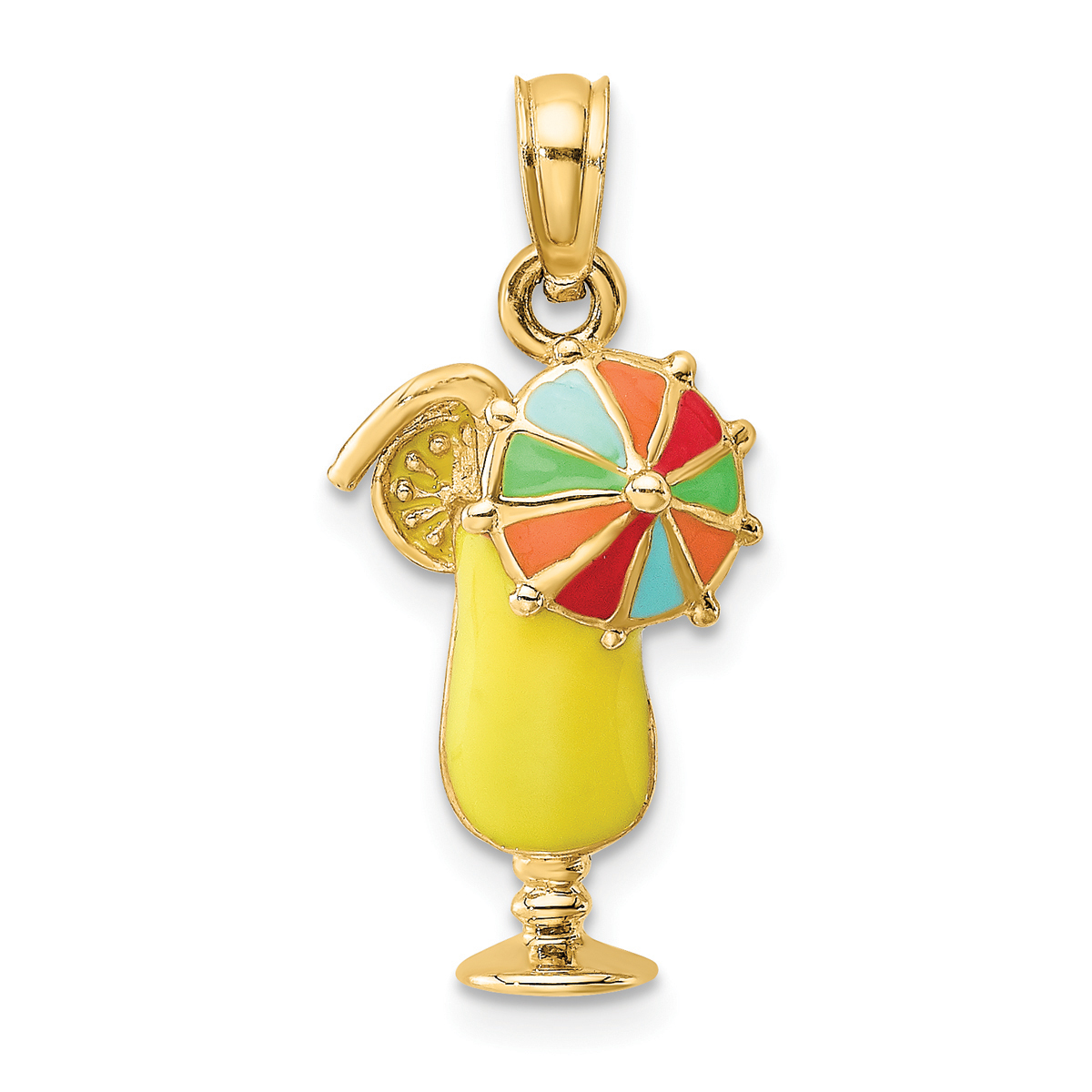 Unisex Gold Classics(tm) 14kt. Gold Multicolored Drink Charm