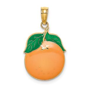 Unisex Gold Classics(tm) 14kt. Gold Enamel Orange Charm