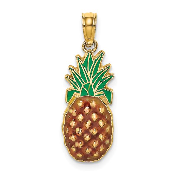 Unisex Gold Classics(tm) 14kt. Gold Enamel Pineapple Charm