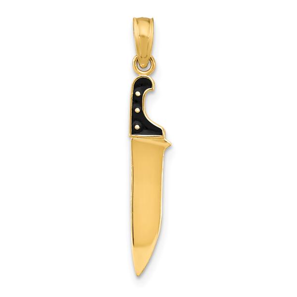 Unisex Gold Classics(tm) 14kt. Gold Black Enamel Butcher Knife Charm