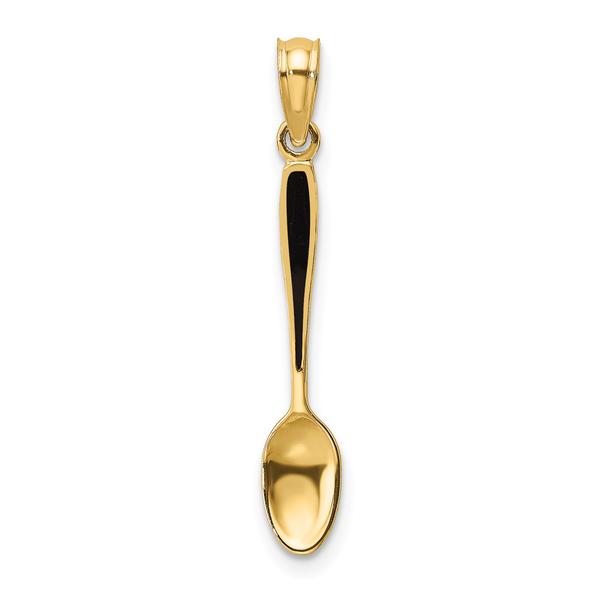 Unisex Gold Classics(tm)14kt. Gold 3D Black Enamel Table Spoon Charm