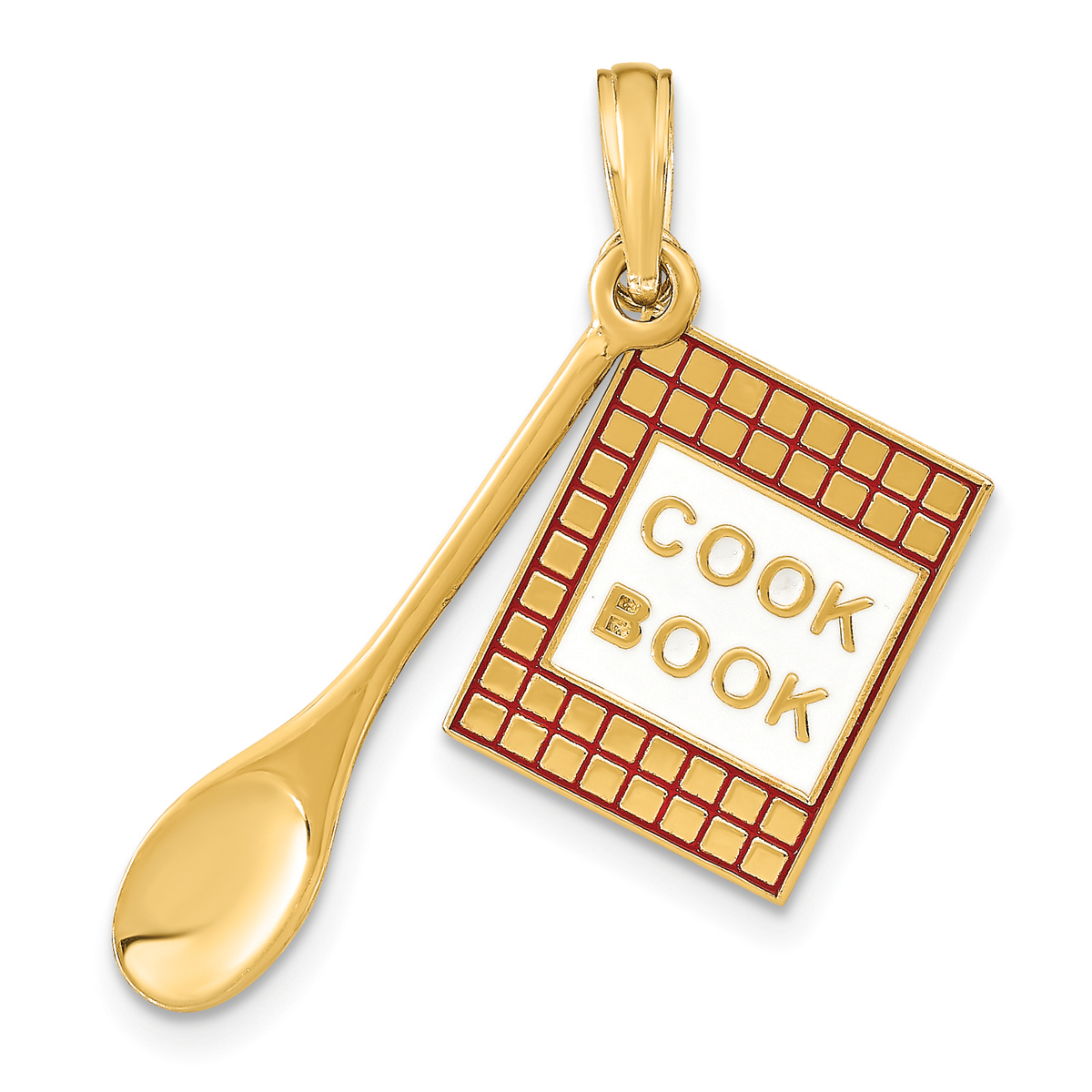 Unisex Gold Classics(tm) 14kt. Gold 3D Cookbook & Spoon Charm