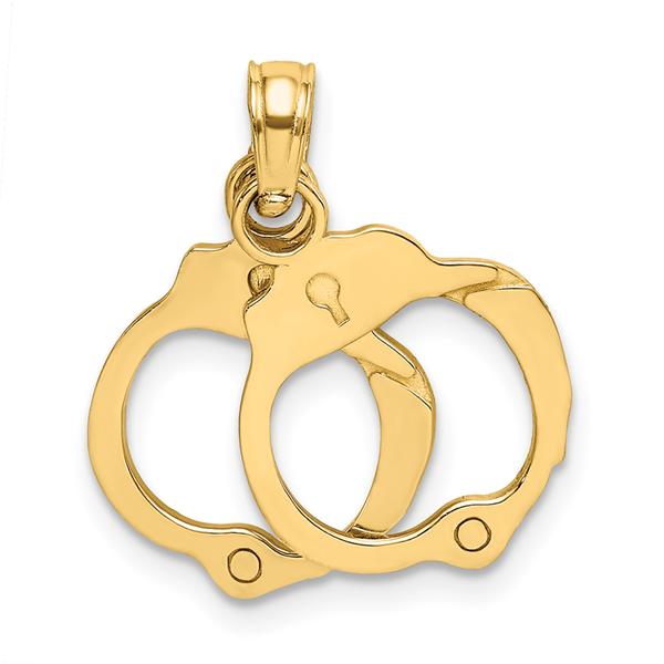 Unisex Gold Classics(tm) 14kt. Gold Movable Handcuffs Pendant