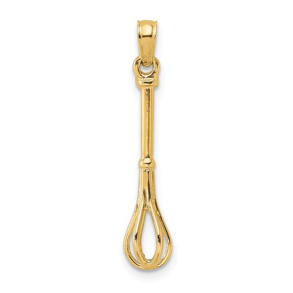 Unisex Gold Classics(tm) 14kt. Gold 3D Polished Whisk Charm