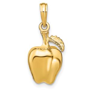 Unisex Gold Classics(tm) 14kt. Gold 3D Apple Charm