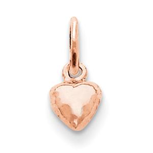 Gold Classics(tm) 14kt. Rose Gold 3D Heart Charm