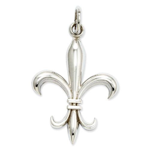 Gold Classics(tm) 14kt. White Gold Fleur De Lis Charm